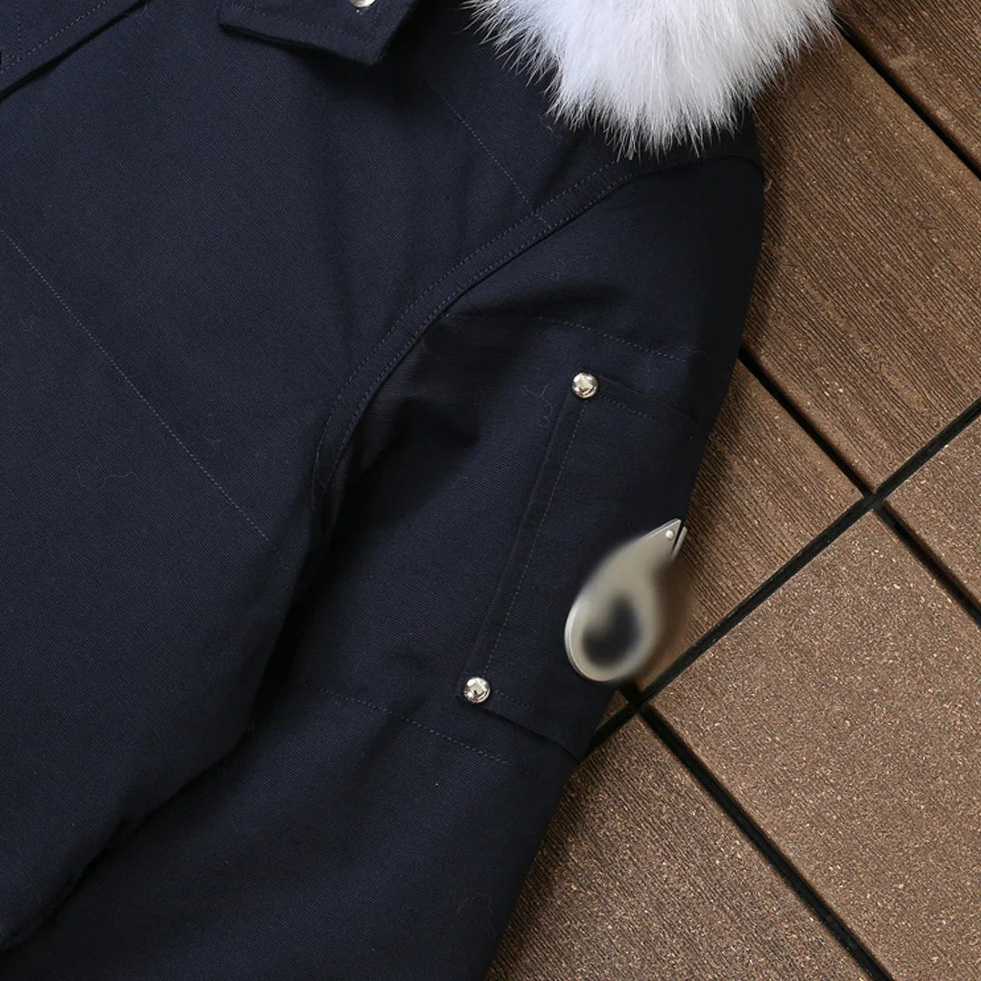 KNUCKLE PUFFER JACKET - NAVY/WHITE