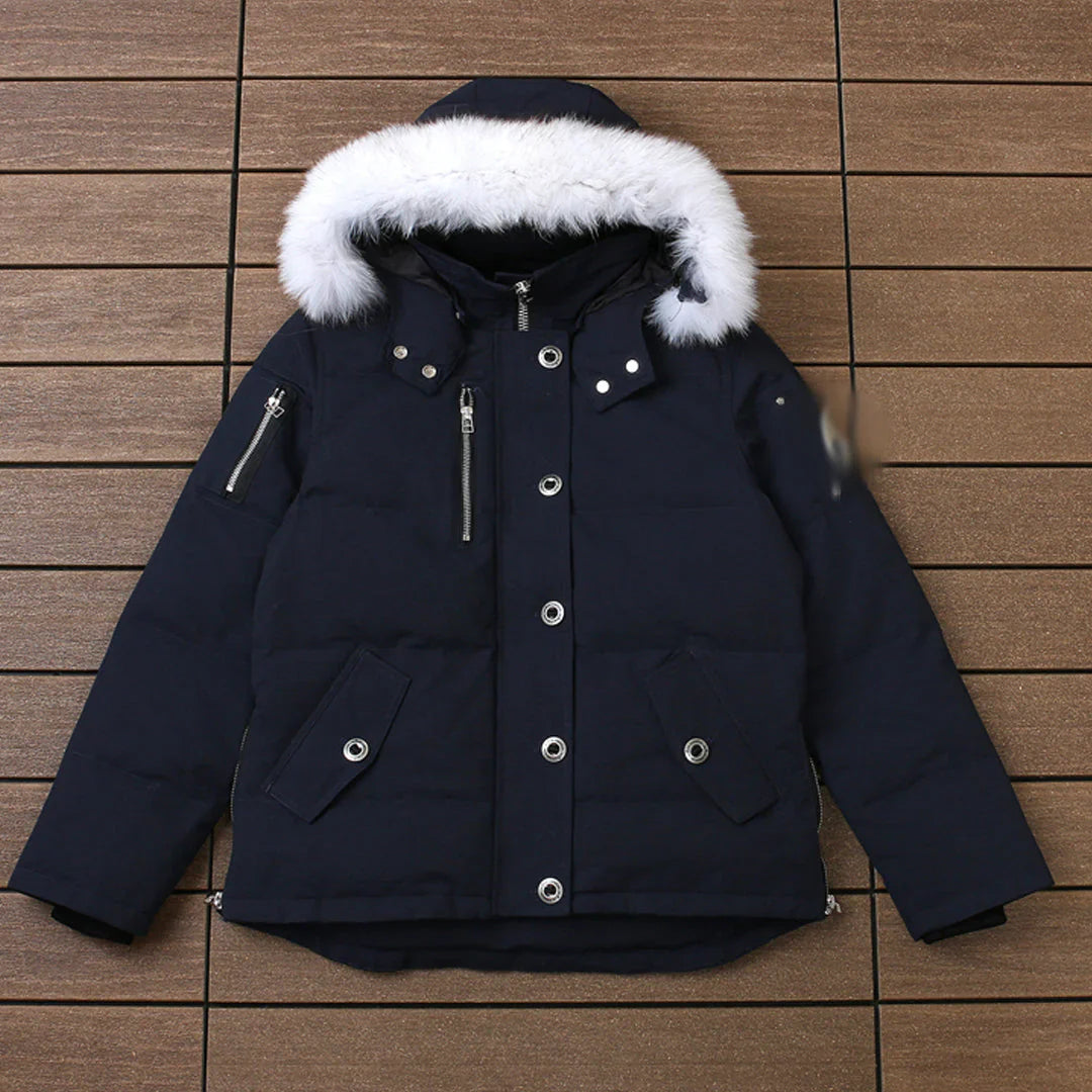 KNUCKLE PUFFER JACKET - NAVY/WHITE