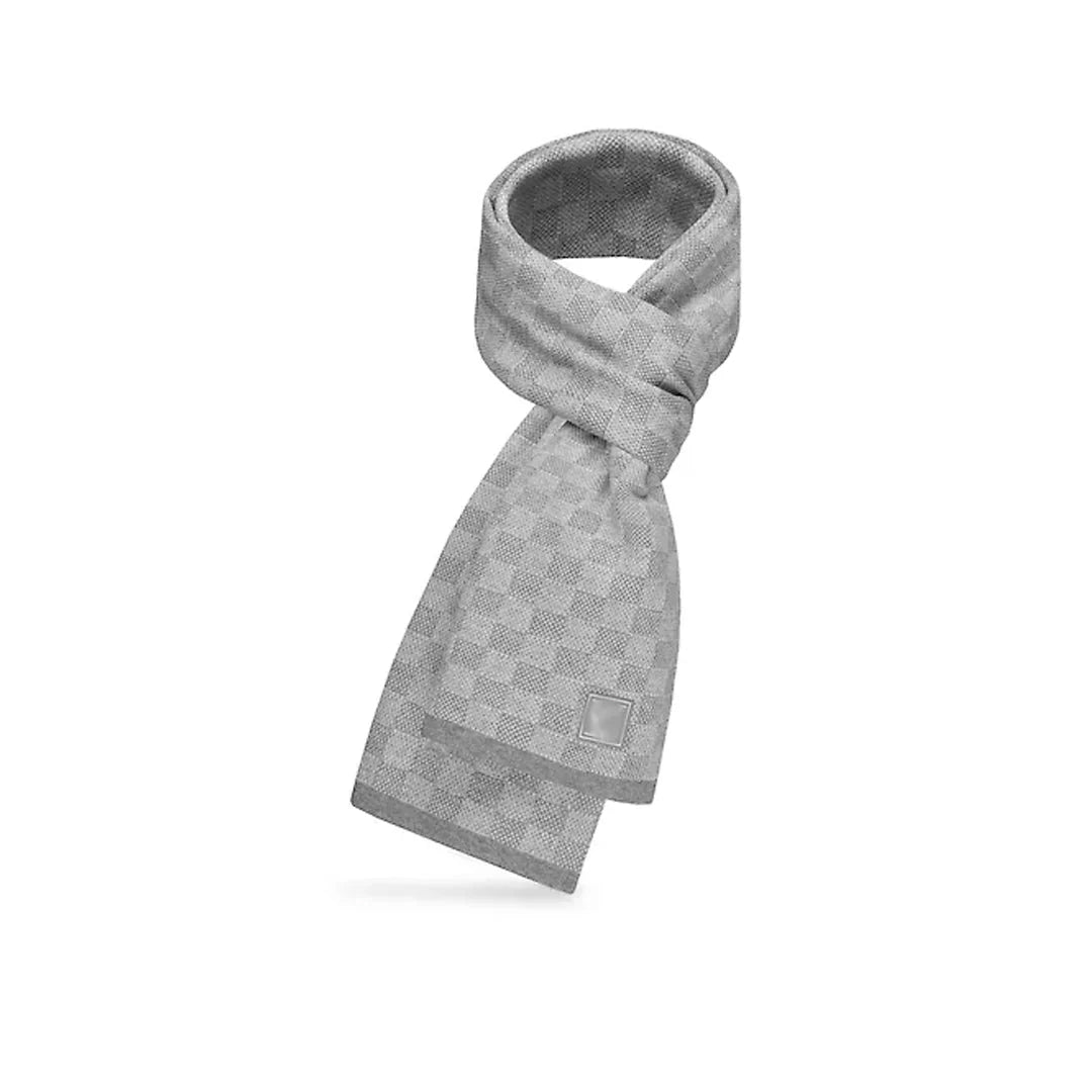 CHEQUERED SCARF - GREY